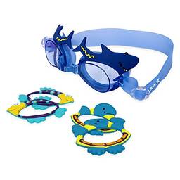 Óculos de Natação Aquarium Kid Muvin – Infantil - Antiembaçante – Proteção UV – Tiras e Narizeiras Ajustáveis – Peças Trocáveis com Desenhos de Bichos - Lazer – Hidroginástica - Resistente – Conforto