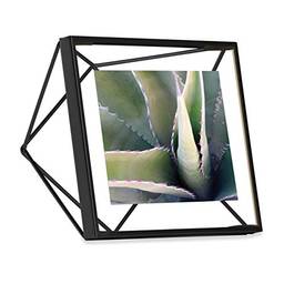 Umbra Moldura Prisma, exposição de foto 4x4 para mesa ou parede, preta