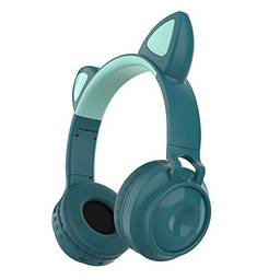 KKmoon ZW-028 Fone de ouvido sem fio Bluetooth Fone de ouvido de gato brilhante Fones de ouvido de música viva-voz com microfone Faixa de cabeça ajustável de luz colorida para desktop laptop Tablet P