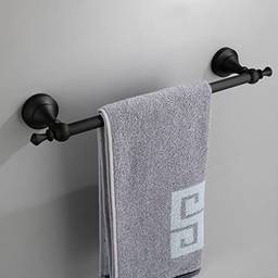 Toalheiro de Parede FKmindyq, Alumínio,40cm Porta Toalhas de Banheiro, Espaço útil (toalha): 31 cm (Preto)