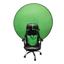 Fundo portátil para webcam, fundo de fundo – 142 cm, tecla cromada verde verde/azul com alça de gancho para cadeira, pano de fundo dobrável para vídeo e foto (2021 (verde))