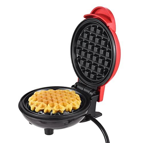 Henniu Máquina de pão Mini Grill Máquina Waffle Maker Electirc Grelhado Redondo Sanduíche Ovos Multifuncional Aquecimento Panini Pão Poratble para Uso Interno Ao Ar Livre