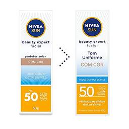 Protetor Solar NIVEA SUN Beauty Expert Facial Com Cor FPS 50 50g, Nivea
