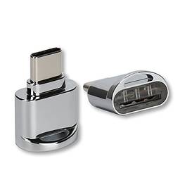 KKmoon Leitor de cartão USB tipo C em liga de alumínio TF Leitor de cartão de memória Flash Adaptador OTG para MacBook Windows