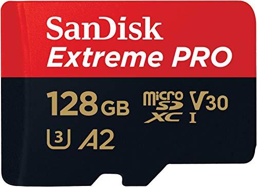 SanDisk CARTÃO DE MEMÓRIA MICRO SD 128GB EXTREME PRO 170-90MB U3 C/ADAP (SDSQXCY-128G-GN6MA), Preto/Vermelho