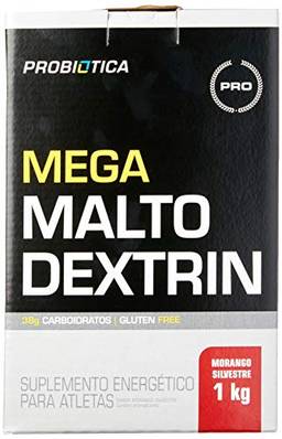 Mega Malto Dextrin (1Kg) - Sabor Morango, Probiótica