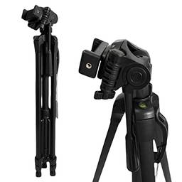 Tripe Universal 1,80M preto para Câmeras Fotográficas com suporte para celular
