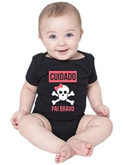 Body Criativa Urbana Bebê Frases Engraçadas Papai Pai Bravo Preto GG