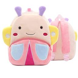 Mochila de criança linda mochila de pelúcia animal cartoon mini bolsa de viagem para meninas meninos de 2 a 6 anos (butterfly)