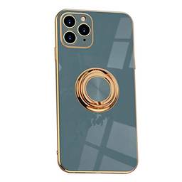 SHUNDA Capa para iPhone 11 Pro, capa ultrafina de silicone macio TPU com absorção de choque, capa com suporte magnético para iPhone 11 Pro 5,8 polegadas - cinza avó
