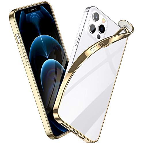 ESR Essential Zero para iPhone 12 promax Case, Slim Clear Soft TPU, Capa de Silicone Flexível para iPhone 12 promax polegadas (2020), ouro