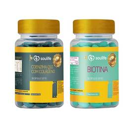 Combo - Biotina 60 caps + Coenzima Q10 com Colágeno 60 caps - Soulife