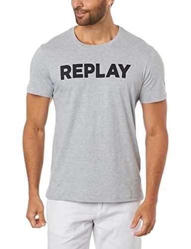 T-Shirt Institucional, Replay, Masculino, Cinza M