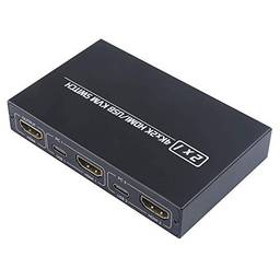 Tomshin AM-KVM 201CL 2 em 1 HDMI/USB KVM Switch Suporte HD 2K * 4K 2 hosts compartilham 1 monitor/teclado e conjunto de mouse