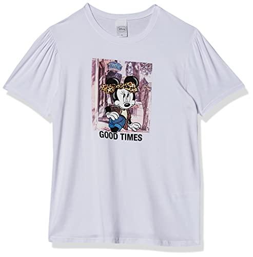 Blusa Feminina Juvenil Manga Curta com Estampa Disney Branco