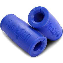 Yes4All Punhos grossos de barra/punhos grossos para halteres, levantamento de peso, treinamento de musculação – adaptador de barra grossa/punhos de barra (azul, conjunto de 2)