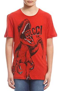 Camiseta Dinossauro, Colcci Fun, Meninos, Vermelho/Off, 8