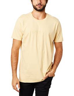 T-Shirt Logo Bordado, Guess, Masculino, Amarelo, P