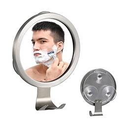 Duotar Espelho De Barbear Do Banheiro,Espelho para banheiro, sem neblina, chuveiro, espelho de barbear com ventosa Suporte de parede com gancho