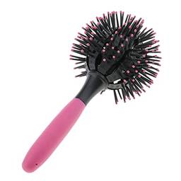 Newmind Escova de cabelo ondulada com bola 3D de plástico para modelar cabelos e massagem rosa
