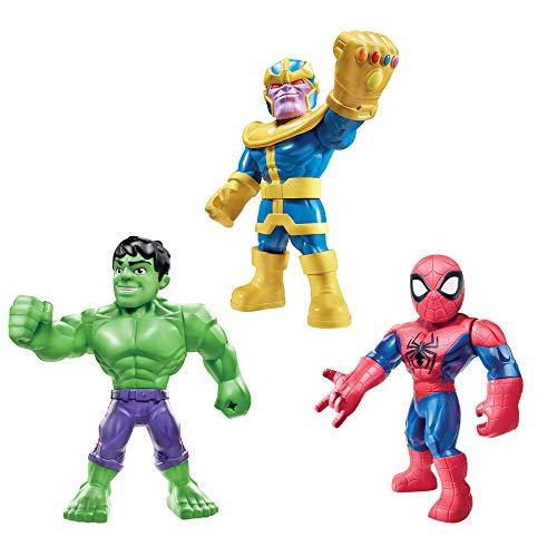 Marvel Mega Mighties Kit Triplo de Figuras Thanos, Spider-Man e Hulk - E7772 - Hasbro