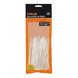Foxlux 18.02 Abraçadeiras de Nylon Pacote de 100 Unidades, Branco, 140 x 2.5 mm