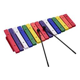 Bonnu Instrumento de percussão musical colorido xilofone de 15 teclas Instrumento de educação infantil para desenvolvimento do senso musical