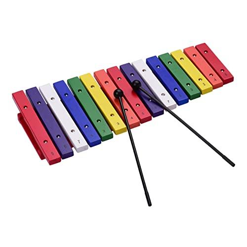 Bonnu Instrumento de percussão musical colorido xilofone de 15 teclas Instrumento de educação infantil para desenvolvimento do senso musical