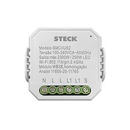Módulo de Interruptor Interno Mini Smarteck, encaixe em caixas 4x2 e compatível com Alexa, Steck, Branca