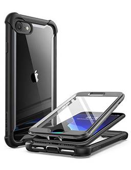 i-Blason Ares Series, Capa Capinha Protetora para iPhone SE 2020 / iPhone 7 / iPhone 8, Protetor de Tela embutido, Capa Protetora Transparente para Todo o Corpo(Preto)