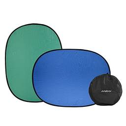 Moniss Painel de fundo de pano de fundo de 1,5 * 2,0 m de nylon dobrável azul e verde (2 em 1) para fotografia em estúdio de vídeo