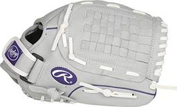 Rawlings Luva de softbol Sure Catch Series Fastpitch, roxa/cinza/branco, mão direita, 30 cm, SCSB12PU-6/0 12 BSK/NFC