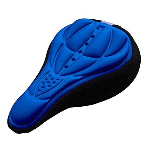 Tomshin Capa de selim para bicicleta 3D Almofada acolchoada de conforto macio respirável para bicicleta (azul)