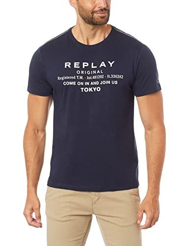 T-Shirt, Original Tokyo, Replay, Masculino, Azul, P
