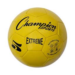 Bola de futebol série extremo, tamanho 5 – bolas de chute universitárias, profissionais e da liga – para todos os climas, toque suave, retenção máxima de ar – para adultos, adolescentes, amarelo