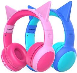 gorsun Fones de ouvido Bluetooth Kids com volume limitado de 85dB, fones de ouvido Bluetooth sem fio para crianças, fones de ouvido Bluetooth estéreo dobrável para crianças com Bluetooth Over-Ear