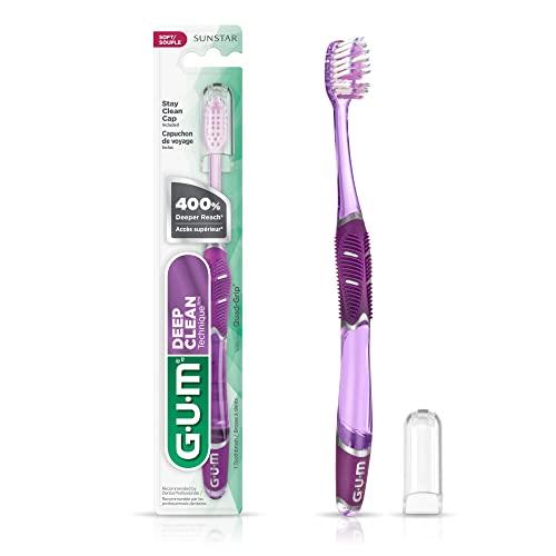 Escova Dental Deep Clean GUM, cerdas ultra cônicas e cabeça compacta, 1 unid, Gum, Sortidas