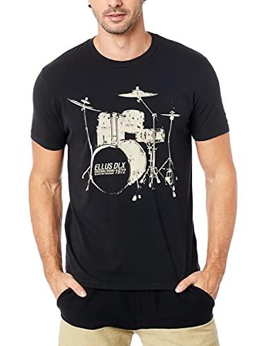 T-Shirt Ellus Cotton Fine Ellus Drums Classic Mc Preto Gg