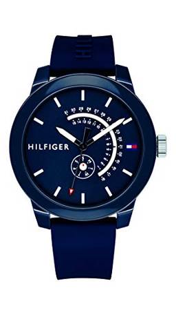 Tommy Hilfiger Relógio masculino 1791482 denim mostrador analógico quartzo azul, Azul, Relógio de quartzo