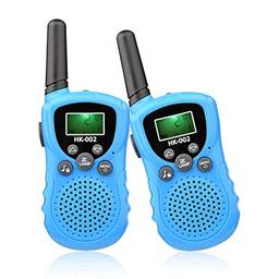 Henniu Walkie Talkie for Kids Handheld 2 Way Radio Toys Max. Walky Talky infantil de 3 km de alcance longo com lanterna de tela LCD para jogos internos ao ar livre, acampamento e caminhadas