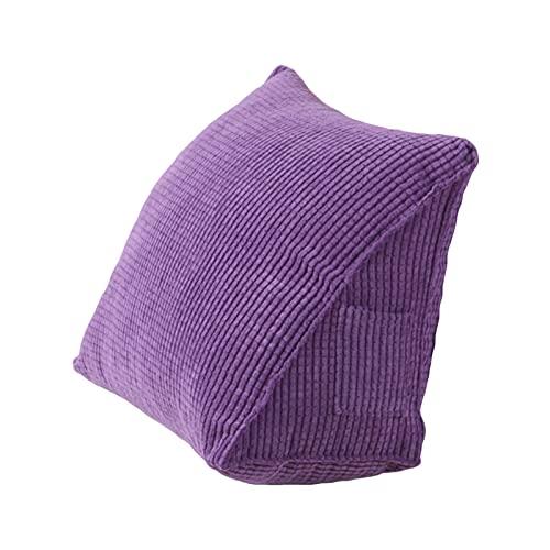 Travesseiro triangular Travesseiro de leitura confortável com bolso com zíper Triangle Wedge Travesseiro Travesseiro de apoio para as costas Travesseiros almofadados para sofá-cama de casa de
