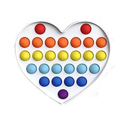Pop It Formato de Coração Anti-Estresse Brinquedo Divertido Cores Sortidas Para Adultos ou Crianças Divertido Colorido
