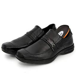 Sapato social metal BR2 FOOTWEAR confort gel couro preto