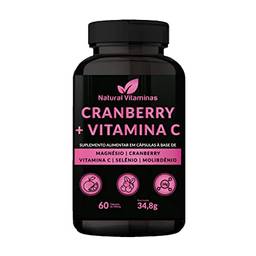 Cranberry + Vitamina C, Magnesio, Selenio, Molibdenio - 1 Pote com 60 Cápsulas de 500mg - Natural Vitaminas