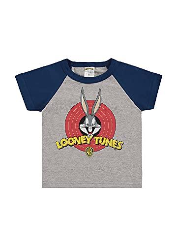Camiseta Manga Curta Looney Tunes, Meninos, Marlan, Marinho Escuro, PB