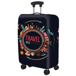 Dzyoleize Capa elástica para bagagem de viagem Capa protetora de mala de viagem para porta-malas Aplicável à capa de mala de 18 a 32 polegadas (Viagem, XL(mala de 29 a 32 polegadas))