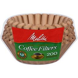 Melitta Filtros de café para cesta de 8 a 12 xícaras, marrom natural, 200 unidades (pacote com 6)