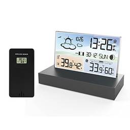 KKcare Despertador digital Temperatura Umidade Previsão do tempo Eletrônicos Área de trabalho Mesa Relógio Pilha AA Sala de estar Quarto