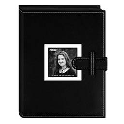 Pioneer Photo Albums Álbum de capa de couro sintético costurado com 24 bolsos com fecho de alça para impressões de 10 x 15 cm, preto