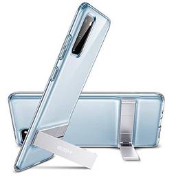 ESR Suporte de metal compatível com capa Samsung Galaxy S20, suporte vertical e horizontal, proteção reforçada contra quedas, capa de TPU flexível para Samsung Galaxy S20, transparente